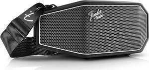 Fender x Teufel ROCKSTER CROSS Portable Wireless Bluetooth Speaker  Rugged, Waterproof, 16 Hours of Battery, Powerful Stereo Sound, Subwoofer, Built-in Power Bank, Fender Guitar Strap (Black & Steel)