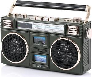 ANTPO Retro Vintage Radio Bluetooth Speakers Vintage Decor Small Wireless Speakers Stereo Radio Portable FM with Rich Bass Speakers Support TF Card for Home/Outdoor/Gift