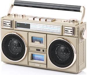 ANTPO Retro Vintage Radio Bluetooth Speakers Vintage Decor Small Wireless Speakers Stereo Radio Portable FM with Rich Bass Speakers Support TF Card for Home/Outdoor/Gift