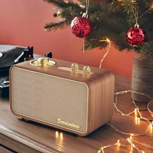 Portable Bluetooth Speaker Retro Wireless Speaker Wood Vintage Small Bluetooth Speaker with Radio AM/FM Retro Decor Speaker With Aux Input Classic Wooden Speaker For Gift Travel Office Home(Wooden)