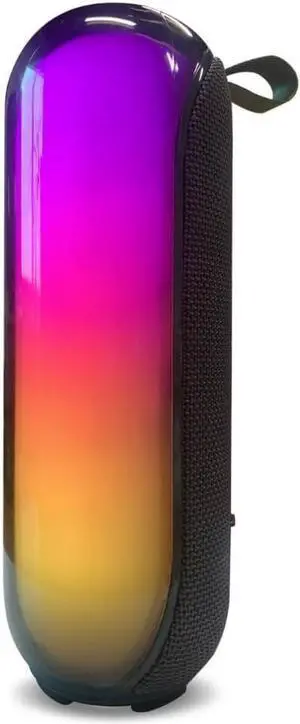 Epoptis - Portable Waterproof Bluetooth Speaker with USB Port, AUX, RGB Lights, Deep Bass and 14 Hour Battery Life - Black