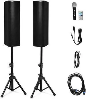 Costzon Active 3-Way 6.5'' 2000W All-in-one PA Speaker DJ Loud Speaker with Bluetooth, USB/SD Card Input, MP3 FM Radio, Wireless Remote Control for Indoor Outdoor Party Wedding