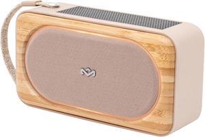 House of Marley Roots Solar Speaker - Portable Bluetooth, IP67 Water-Resistant, 14 Hr Playtime, Solar Charging, Quick Charge, Bottle Opener, Stereo Pair, Eco-Friendly Bamboo Design (Cream)
