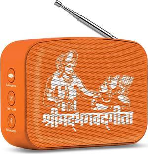 Carvaan Saregama Mini Bluetooth Speaker (Bhagvad Gita, Orange)