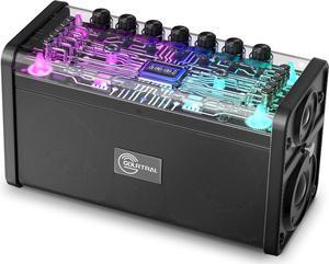 Bluetooth Speakers with Subwoofer, Portable Speakers Bluetooth Wireless, Colorful Light, Bluetooth 5.3, Real-time Recording, Outdoor Speaker for Party, Beach, Camping (Black)