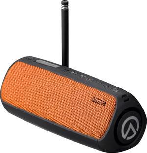 Saver By Emsonic - Portable Bluetooth Speaker, Waterproof Speaker with Carbon Monoxide Detector & FM Radio - 24-Hour Playtime, 40W Powerfull Sound & Deep Bass - Orange