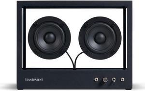 Transparent Bluetooth Speaker - Crystal Clear Sound, Forever Upgradable Speaker - Timeless Aluminium and Tempered Glass Design - Bluetooth and Cable - Black