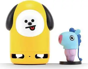BT21 Official Friends Duo Bluetooth Stereo Portable Speaker & Figure Set for Home, Outdoors, Travel (Speaker CHIMMY + Figure MANG)