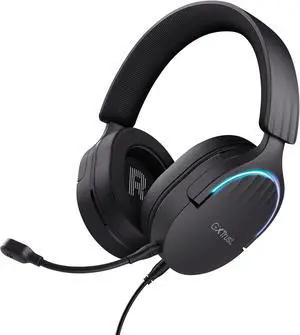 Trust Gaming GXT 490 Fayzo USB Gaming Headset 7.1 Surround Sound, 50mm Drivers, 85% Recycled Plastics, RGB Over-Ear Wired Headphones, with Noise Cancelling Microphone for PC PS5 - Black