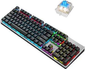 USB Wired Computer Keyboard/Gaming Keyboard/Mechanical Keyboard with 104 Keys for PC/Mac Game, Black (Color : A, Size : Green Shaft)