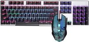 Mechanical Keyboard and Mouse Combo 104 Keys USB Gaming Keyboards, Gaming Mouse for PC Gamer Computer Desktop,programmable (Color : B)