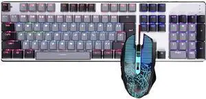 Computer Keyboard with Multimedia Keys,Mechanical Keyboard,USB Ergonomic Keyboard,LED 104 Keys Gaming Keyboard for Windows Desktop, Computer (Color : C)