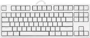 Mechanical Keyboard, 87 Keys Sensitive Operation White Light Staggered Layout Wired Keyboard for Office (White)