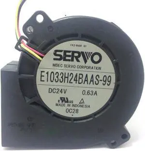 Servo 9733 E1033H24BAAS-99 DC24V 0.63A 3 wires 3 pins 10cm centrifugal fan for inverter
