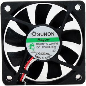 Sunon 60*10mm MB60101V3-0000-F99 DC12V 0.65W 3 wires 3 pins 6CM case fan
