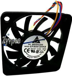 Delta 60*10mm EFB0612HHA DC12V 0.25A 4 wires 4 pins PWM 6CM case fan Delta 60*10mm EFB0612HHA DC12V 0.25A 4 wires 4 pins PWM 6CM case fan