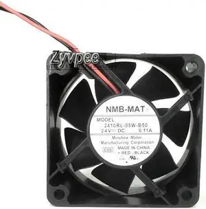 NMB 60*25mm 2410RL-05W-B50 DC24V 0.11A 2 wires 2 pins 6cm inverter case fan cooler