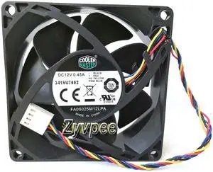 Zyvpee CM 80*25mm FA08025M12LPA DC12V 0.45A 4 wires 4 pins pwm 8CM case fan cpu cooler for HP500