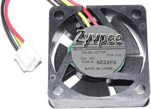 Zyvpee nidec 35mm D03X-12TS5 01A(CX) 12V 0.04A 3 wires 3 pins mini cooling fan