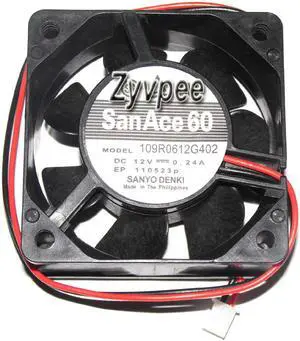 Zyvpee sanyo 60mm 109R0612G402 12V 0.24A 2 wires 2 pins cooling fan Zyvpee sanyo 60mm 109R0612G402 12V 0.24A 2 wires 2 pins cooling fan