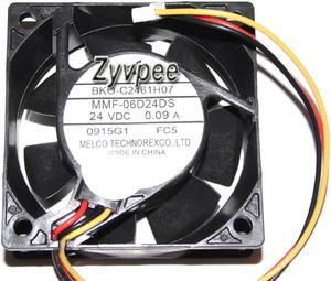 Zyvpee melco 60mm MMF-06D24DS FC5 24V 0.09A 3 Wires 3 Pins inverter coolin fan