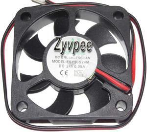 Zyvpee fsy 50mm FSY50S24M 24V 0.08A 2 wires 2 pins 5cm cooling fan