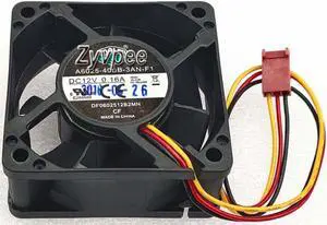 60m Case Cooling A6025-40BB-3AN-F1 DF0602512B2MB 12V 0.16A 3 Wire 3 Pins Fan 60x25mm
