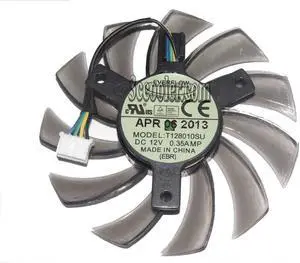 Vga Video Card Cooling T128010SU 12V 0.35A 4 Wires 4 Pins Frameless Cooler
