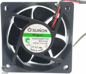 60mm PC Server Cooling KDE0506PTV2 5V 1.1W 2 Wires Case Fan 60*25mm