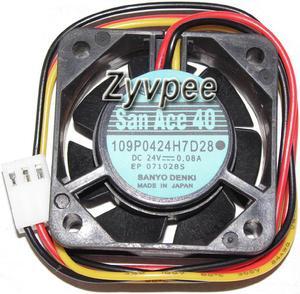 40MM Cooling 109P0424H7D28 24V 0.08A 4015 3 Wires 3 Pins Fanuc Fan
