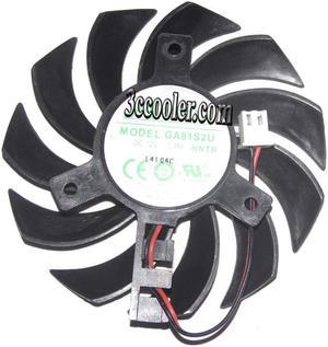 GT440 GT620 GT630 GPU VGA Cooler Fan GA81S2U 0.38A 2 Wires replacement for EVGA GT 440/620/630 Graphics Video Card