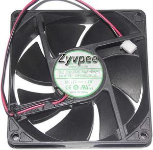 DFB802012L 80*20mm DC 12V 1.6W 2 wires 2 pins ball bearing silent 8CM case fan