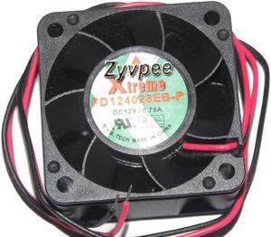 Zyvpee 4028 FD124028EB-P 12V 0.78A 2 Wires 40mm Case Cooling Fan