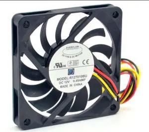 70MM Case Fan R127010BU 12V 0.45A 7CM 3 wires everflow CPU Cooler