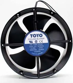 TOYO 22060 FP-108K-A240 220V AC 0.2A 44W 360CFM 50dBA 2200RPM 2Wire Industrial Fan