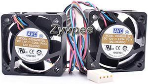 2 Pcs / Set 40mm 4020 DS04020B12U P0174 DC12V 0.25A 4CM Server Cooling Fan