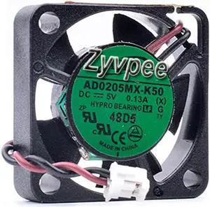 Zyvpee 25mm 2506 AD0205MX-K50 DC5V 0.13A 2 Wires 2 Pins 2.5CM Mini Cooling Fan