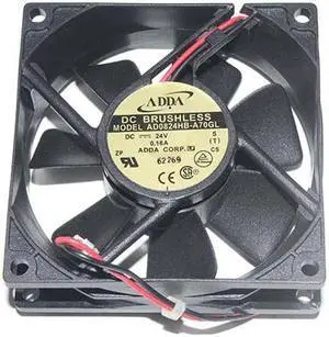 Zyvpee 80mm AD0824HB-A70GL 24V 0.16A 2 Wires 2 Pins Cooling Fan 80x25mm