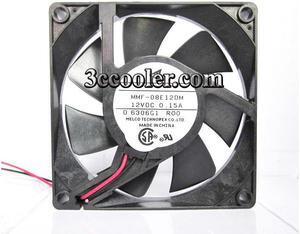 Zyvpee 8025 Melco MMF-08E12DM RO0 12V 0.15A 2 Wires 8CM Inverter Cooling