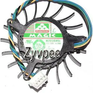 Zyvpee MGT5012XB-W10 12V 0.19A 4 Wires 4 Pins 19 Blades Frameless Vga Fan