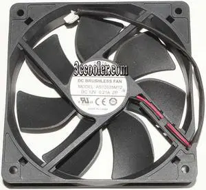 Zyvpee 120mm AS12025M12 -R DC 12V 0.21A 2 Wires  12CM Case Cooling Fan