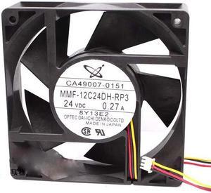 Square Cooling Fan of Melco MMF-12C24DH-RP3 with 24V 0.27A 3-Wires