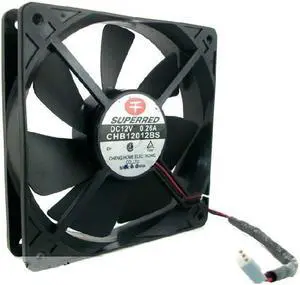 Square Cooling Fan of SUPERRED 12025 CHB12012BS with  12V 0.26A 2-Wires