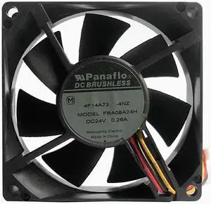 Square Cooler of Panaflo 8015 FBA08A24H with 24V 0.26A 3-Wires