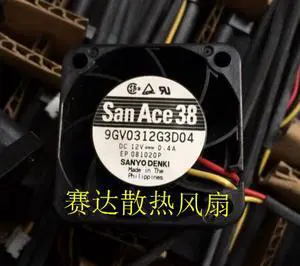 DC square Cooler of SANYO 3828 9GV0312G3D04 with12V 0.4A 3-Wires