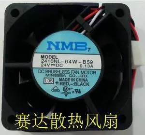 DC square Cooler of NMB 60*25mm 2410NL-04W-B59 with 24V 0.13A 3-Wires 3 Pins case fan for  inverter converter
