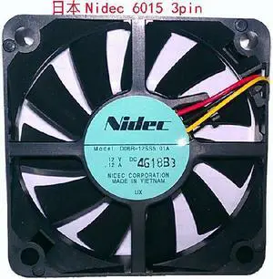 Nidec 6CM 6015 12V 0.12A D06R-12SS5 3-Wires 3-Pins Cooling fan For case
