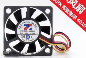 ARX 4010 4CM FD1240-A3233A Cooler with 3Wires 12V 0.09A Ceramic Bearing 3 Pins  for chips ipc