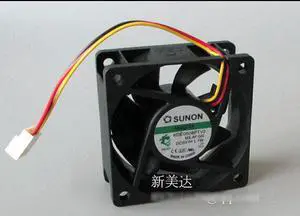 Original SUNON 6025  KDE0506PTV2 MS.AF.GN Hydraulic bearing cooling fan with 5V 1.1W 60*60*25mm 3 Wires 3Pins Connector