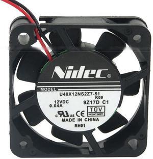 Nidec 4cm U40X12NSZ7-51  Silence Cooling fan with NBR breaing 14dB 2 Wire 2pins Connector
